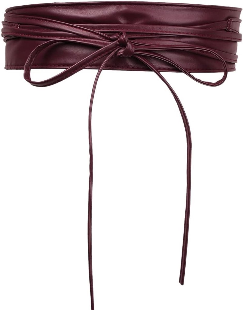 Elegante Leren Tailleband met Strik, Brede Lace-Up Riem voor Jurken en Kostuums, Modeaccessoires