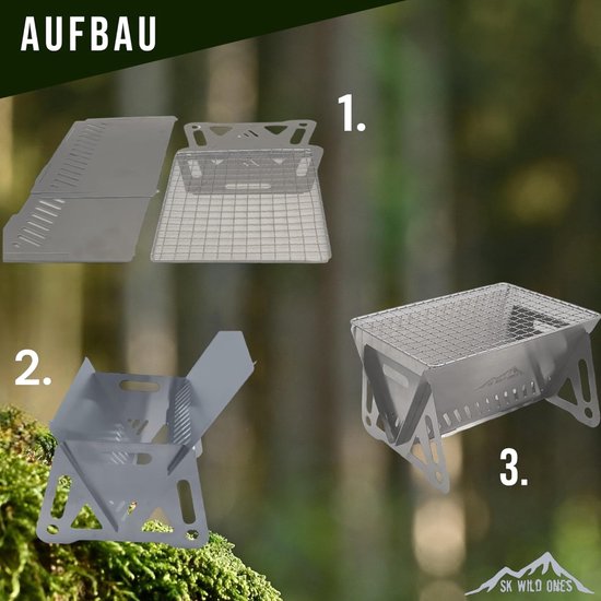 Opvouwbare barbecue campinggrill met draagtas - roestvrij staal - draagbare BBQ grill - inklapbaar - outdoor campinggrill houtskool Barbecue van Merkloos — afbeelding 3