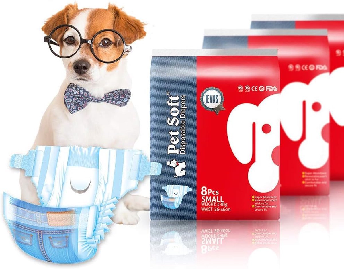 SnelShoppen - Pet Soft 3 x 24 Stuks Wegwerpluiers voor Huisdieren, Super Absorberend, Cowboy-Stijl, Ideaal voor Puppy’s en Kittens, Comfortabel en Ade