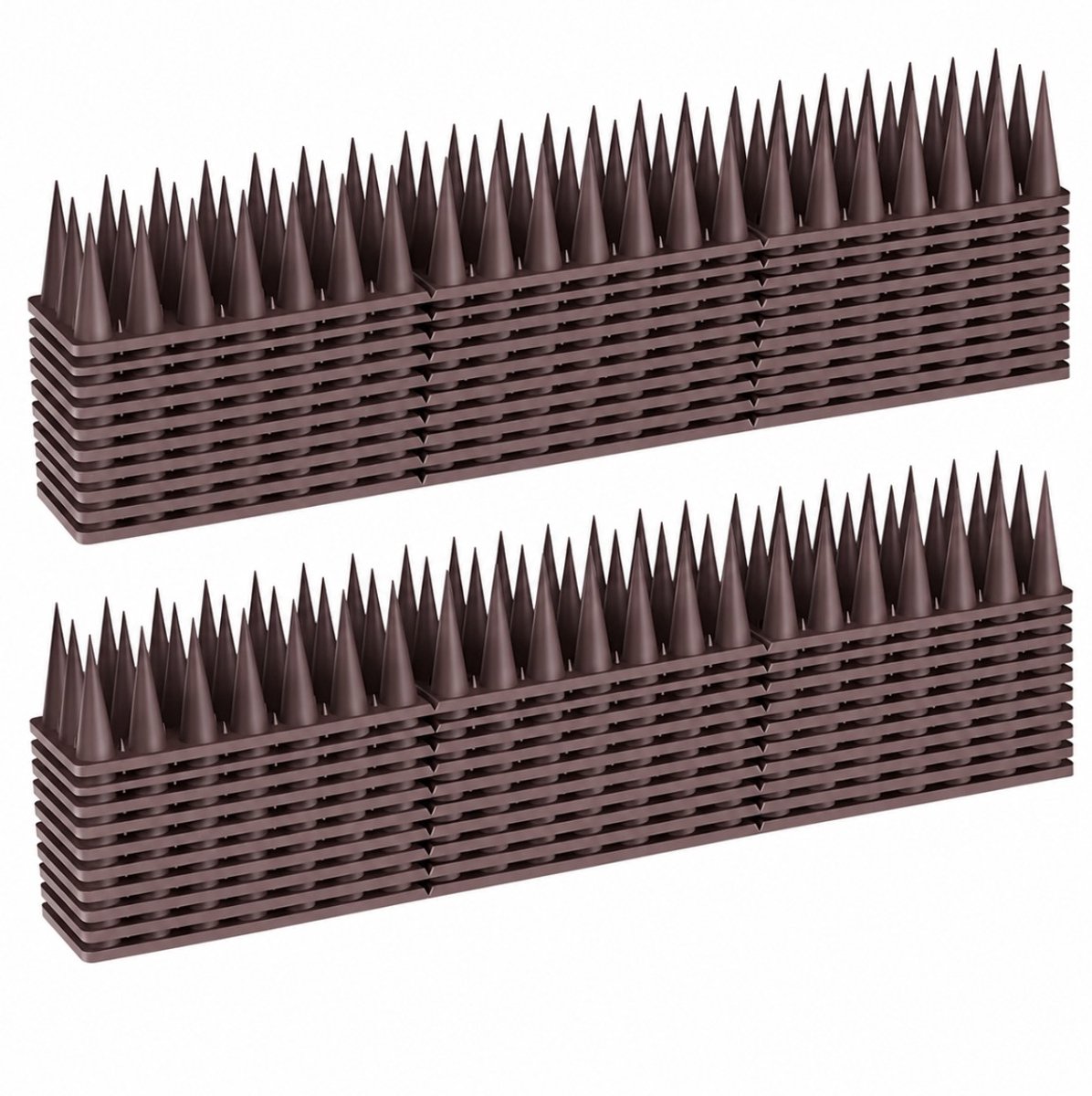 BSS® Duivenpinnen 5,7 m – Kunststof Duivenwering voor Balkon en Terras – 20 Stuks Bruine Vogelpinnen voor Duiven en Andere Vogels