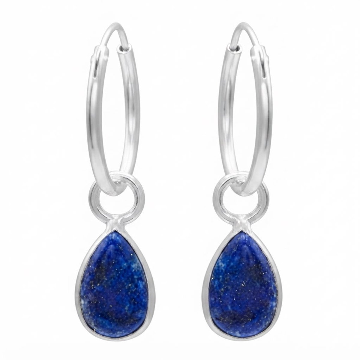 WeLoveSilver - Zilveren Oorringen - Lapis Druppel – Oorbellen met Hanger