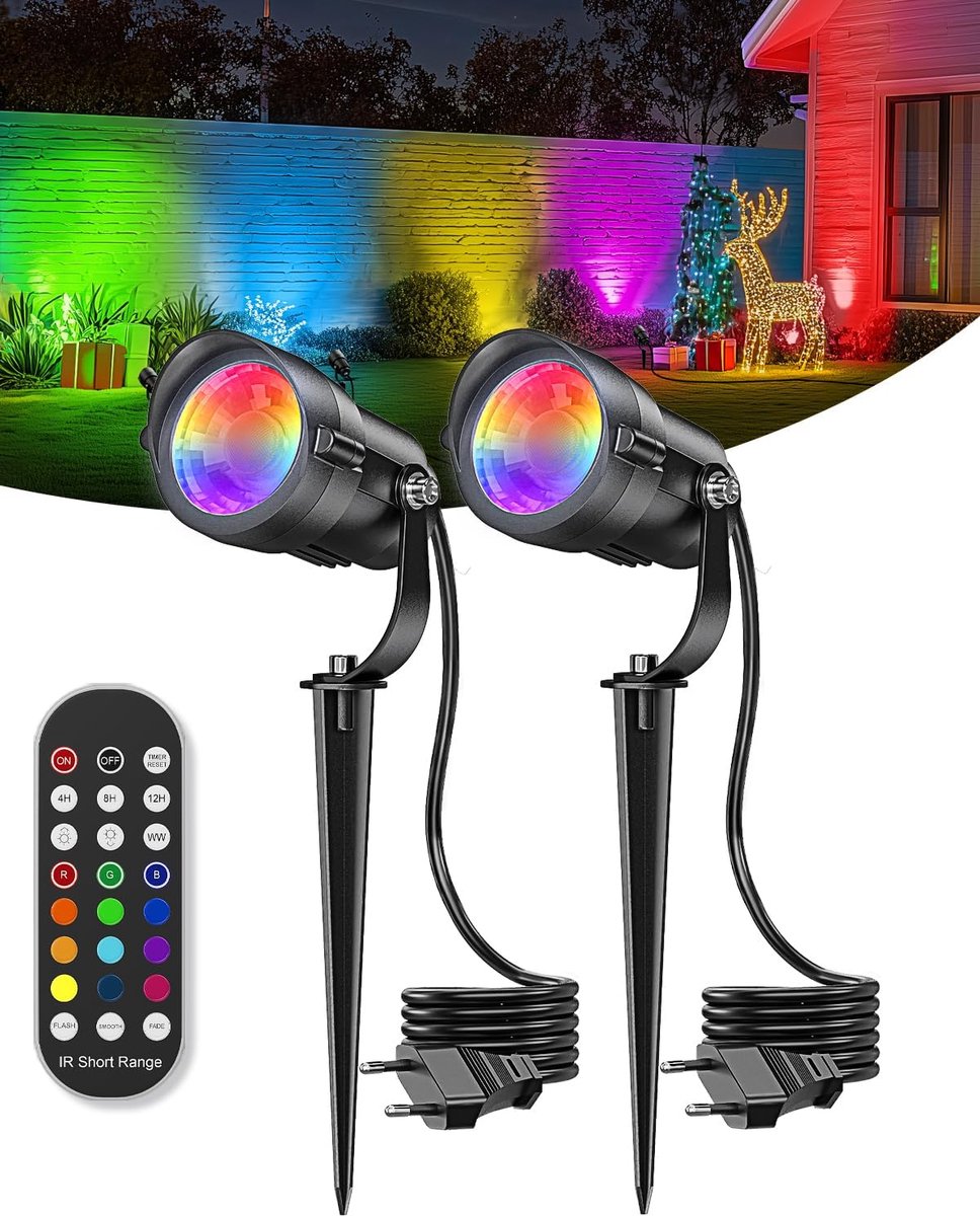 2 pieces blacklight spotlights, UV blacklight, LED garden spot UV - ShopVlot
