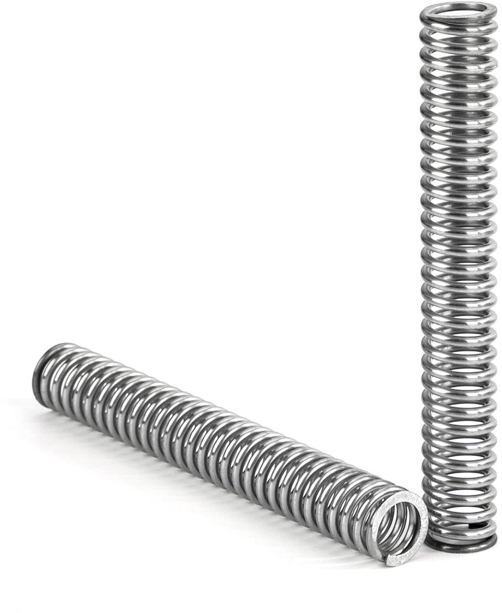 Drukveren Set - Compressieveren RVS - Mechanische Toepassingen - Hoge Elasticiteit - 10 Stuks 70 mm - Zilverkleurig