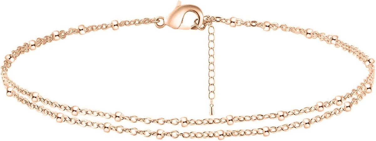Elegante Dubbele Enkelband met Glans voor Dames - Hoge Kwaliteit Enkelband Accessoires voor Mode en Stijl