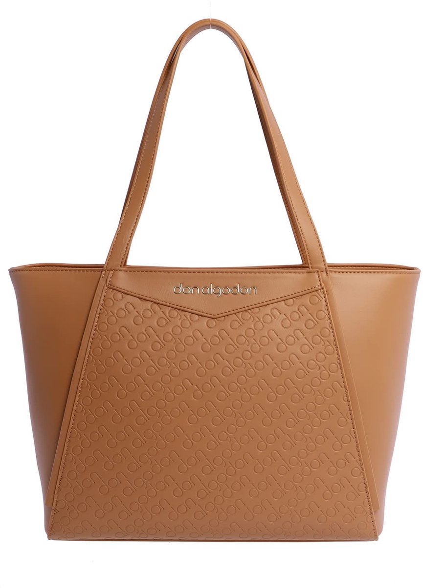 SnelShoppen - Dames Handtas Shopper Ariadna Beige 32 cm x 14 cm x 26 cm - Ruime Schoudertas voor Dagelijks Gebruik, Perfect voor Feest, Werk, en Vrije