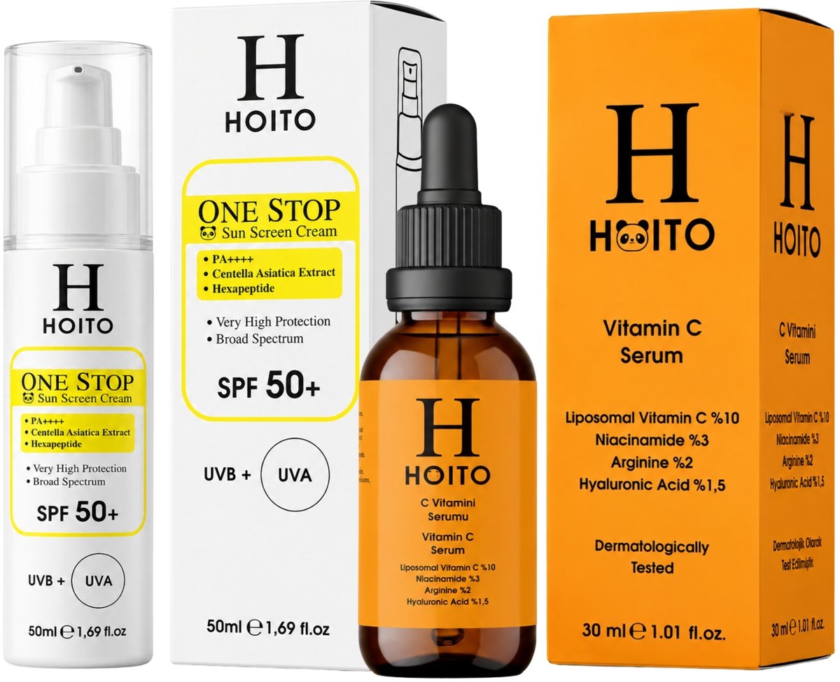 Hoito Daily Glow Duo – SPF50+ Zonnecrème & Liposomaal Vitamine C Serum