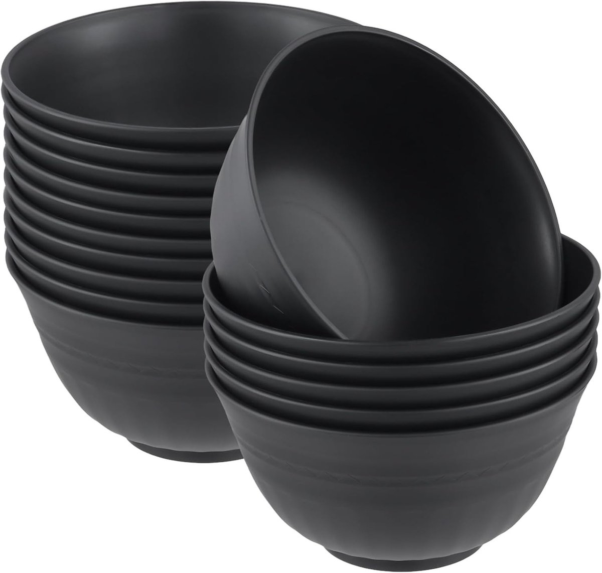 16-delige Set van Kunststof Kommen, 24oz Soepkommen, Veelzijdige Ontbijtborden, Breukbestendige Lichte Saladeschalen voor Feestjes, Snacks en Fruit