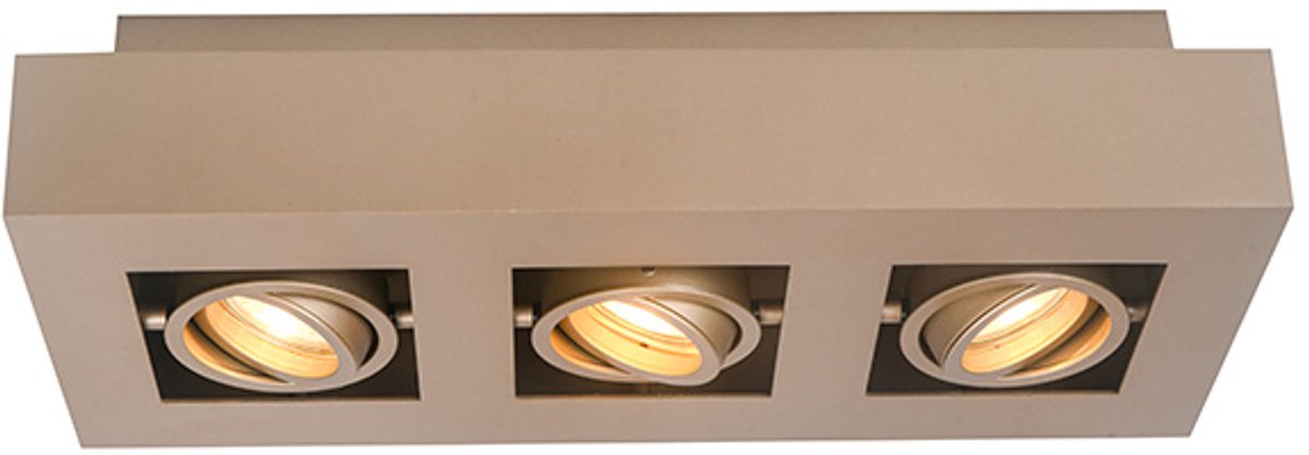Artdelight Moderne Plafonnieres GU10 Boscagli 3 Lichtpunten Rechthoek Champagne Metaal Slaapkamer Keuken Dimbaar