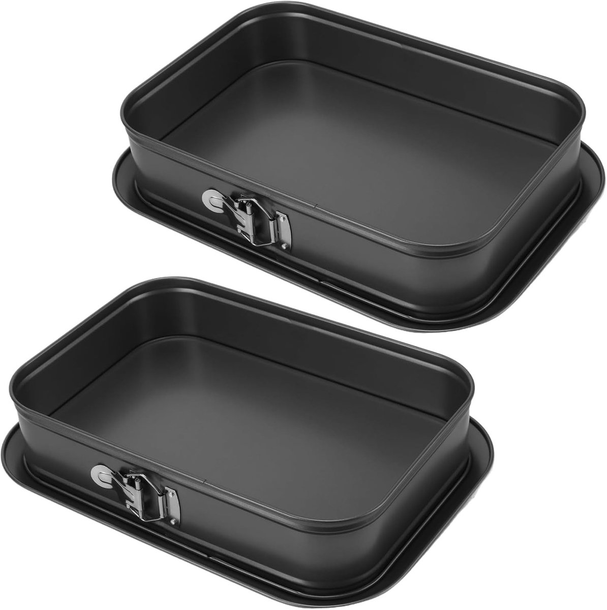 Set van 2 Rechthoekige Bakvormen met Verwijderbare Bodem, Ideaal voor Cheesecake en Taarten, Vaatwasmachinebestendig en Anti-aanbak Coating, 35x24cm