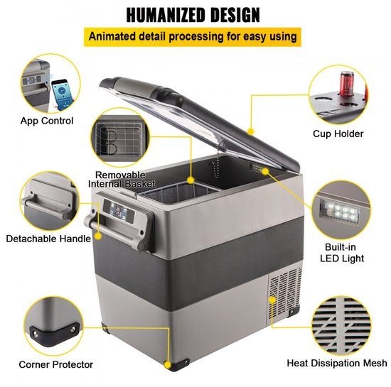 NextNovaDeals Autokoelkast - Vriezer 32 Liter - 12V Aansluiting - Draagbaar Voor Auto Camping En Reizen - Stil -20°C Tot 20°C — afbeelding 3