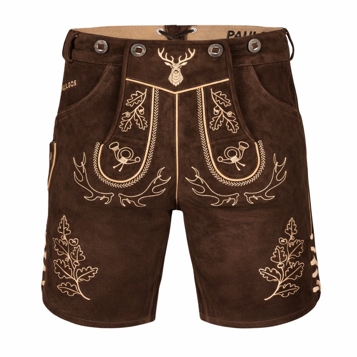 PAULGOS Heren traditionele leren broek kort - HK5 - Echt leer - Verkrijgbaar in 3 kleuren - Maat 44 - 60