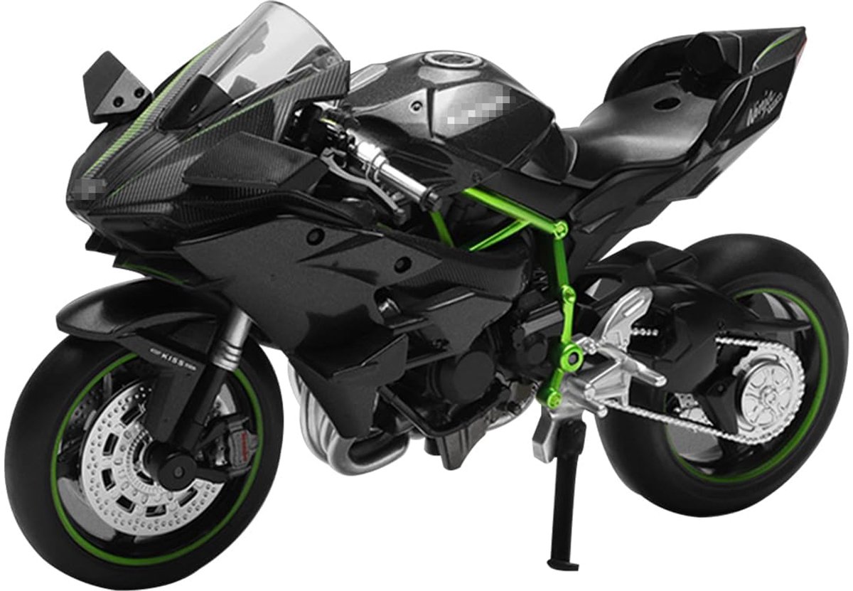 SnelShoppen - Modelbouwset Motorfiets Aluminium Schaal 1:12 - Getrouwe Replica Kit H2R - Inclusief Gratis Decoratieve Basis - Perfect voor Modelbouwli