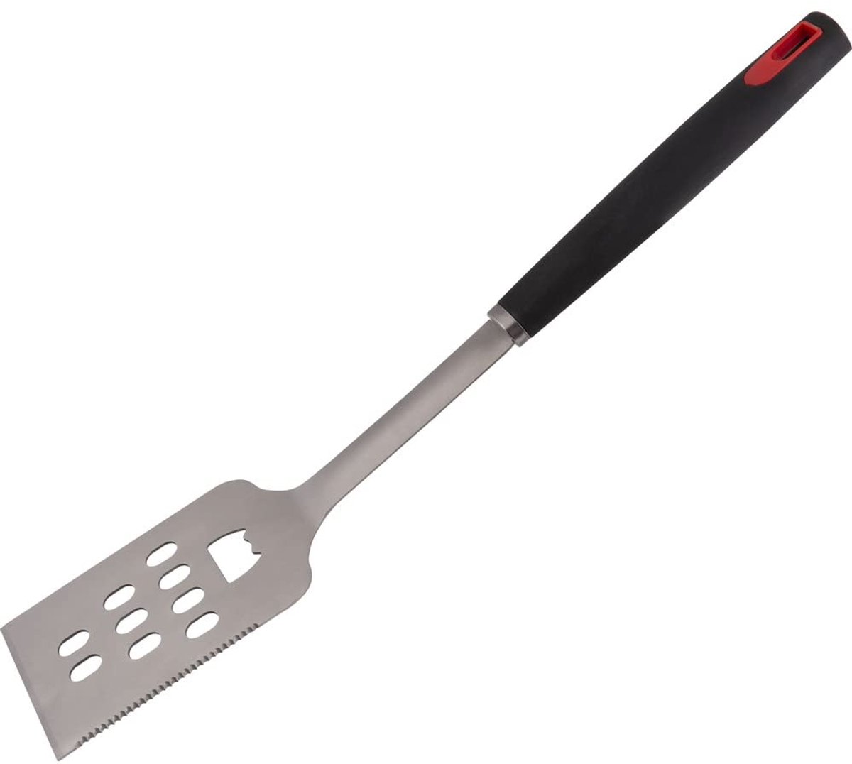 SnelShoppen - BBQ Sleuf Draaigrooster 35 cm - Zilver/Zwart - Ideaal voor Feesten, Camping, Tuin en Keuken - Duurzaam en Veilig Roestvrijstaal