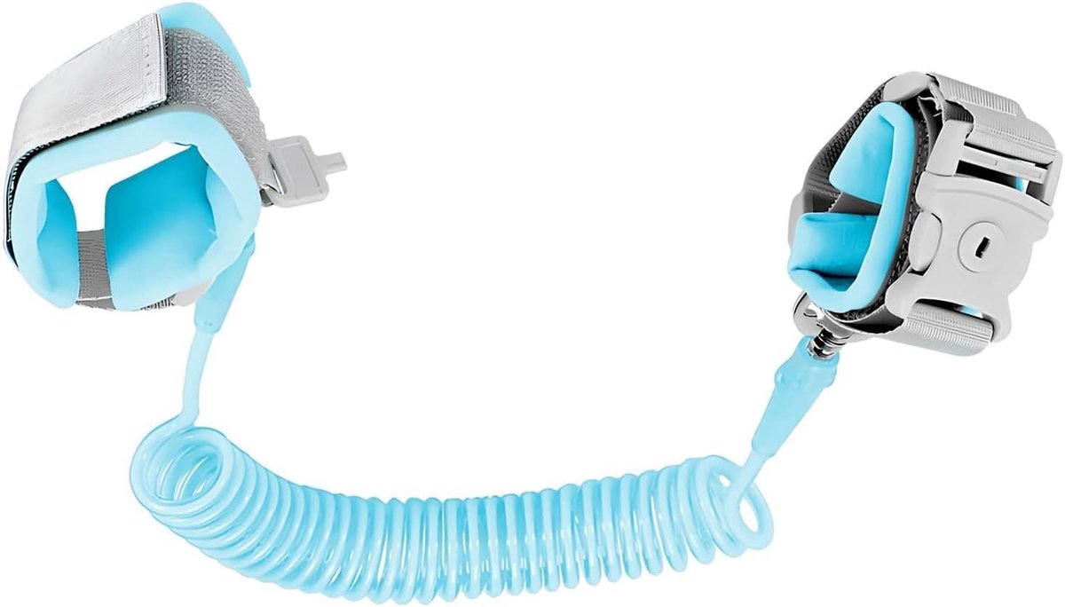 Kinderveiligheidstuigje - 2,5 m - 360° draaibare polsband - Lichtgewicht en draagbaar - Polsband met Slot - Kinderveiligheidsgordel - Anti-verlies polsbandje voor kinderen - Voorkomen dat je verdwaalt - Blauw