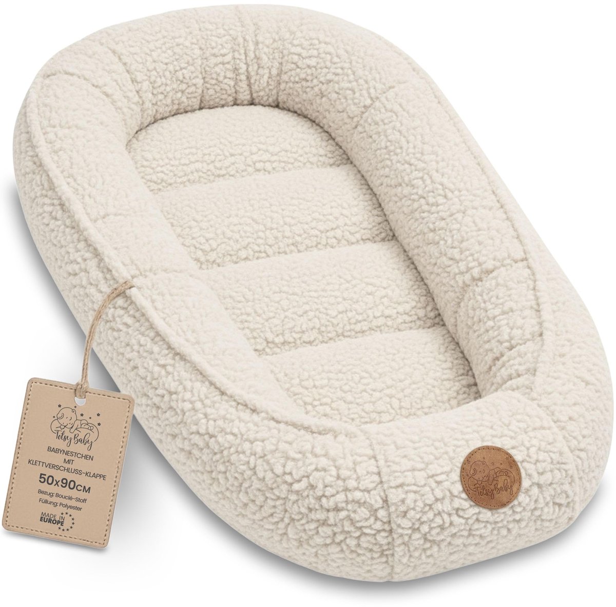 SnelShoppen - Knus Baby Nestje Pasgeborene - Zacht en Draagbaar Nest voor Ledikant Kinderbed Wieg - Comfortabel en Behaaglijk voor Jongen & Meisje - 9