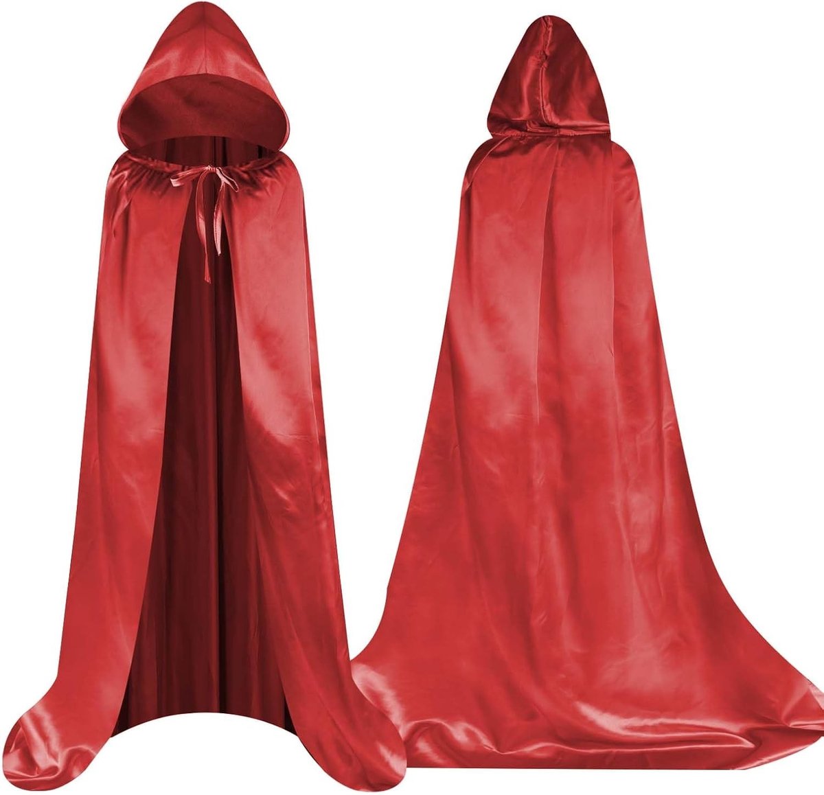 Zwarte Cape met Kap voor Halloween Volwassenen - Lange Gewaad voor Heksen Cosplay, Magische Kostuums en Feestjes