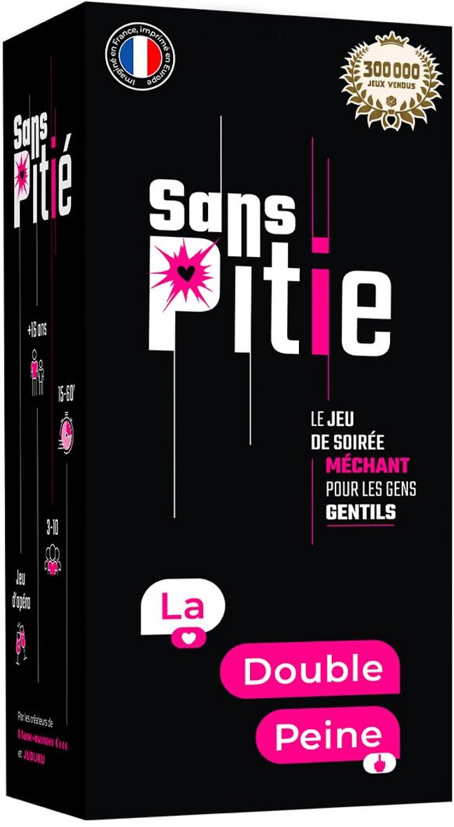 SnelShoppen - Bordspellen La Double Peine – 600 kaarten, perfect voor feest, spelletjesavond, en gezelligheid met vrienden en familie – gemaakt in Fra