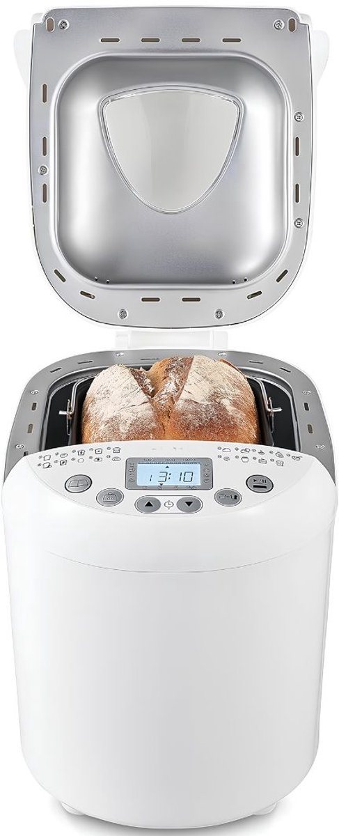 SP® Broodbakmachine - Broodbakmachine met 3 Bruiningsniveaus - Warmhoudfunctie - Wit - 35cm x 24cm x 30cm