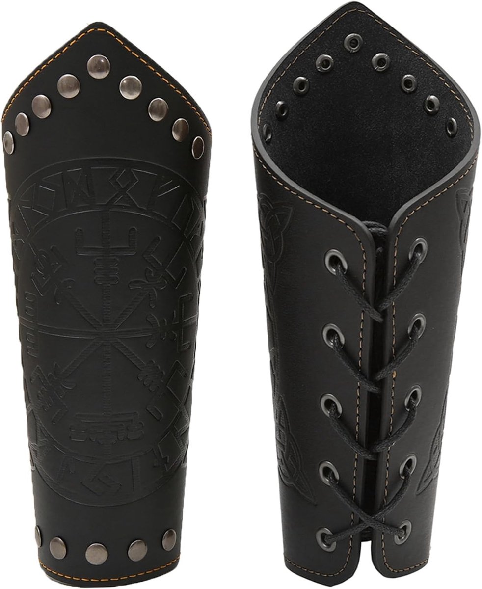 Middeleeuwse Renaissance Arm Guards van Leer voor Viking Kostuums, Piraten, Halloween en Cosplay Accessoires voor Mannen en Vrouwen