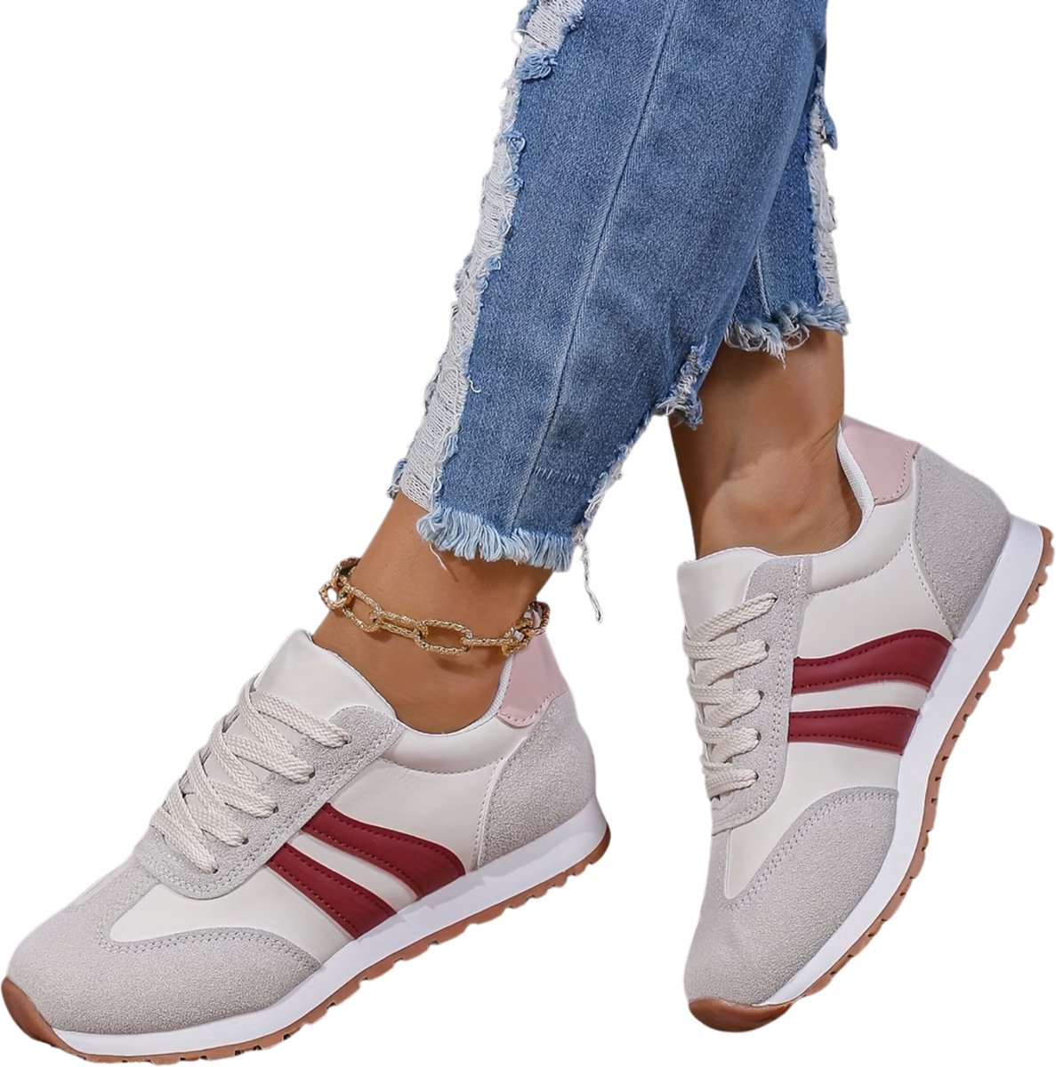 Currero Schoenen Dames Sneakers Comfortabel Slippers Casual Volwassenen 36 Rood