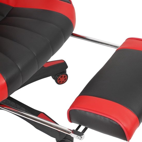 Gamingstoel - Bureaustoel Racer - Comfortabel Zitten - Met Voetensteun - XL - Zwart Rood — afbeelding 4