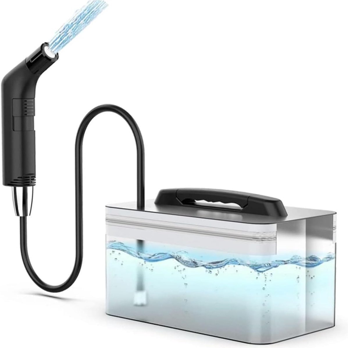 SnelShoppen - Elektrisch bidet reisbidet met 2,3 l waterreservoir, draagbare toiletdouche, zwart, ideaal voor camping, vakantie, en dagelijks gebruik