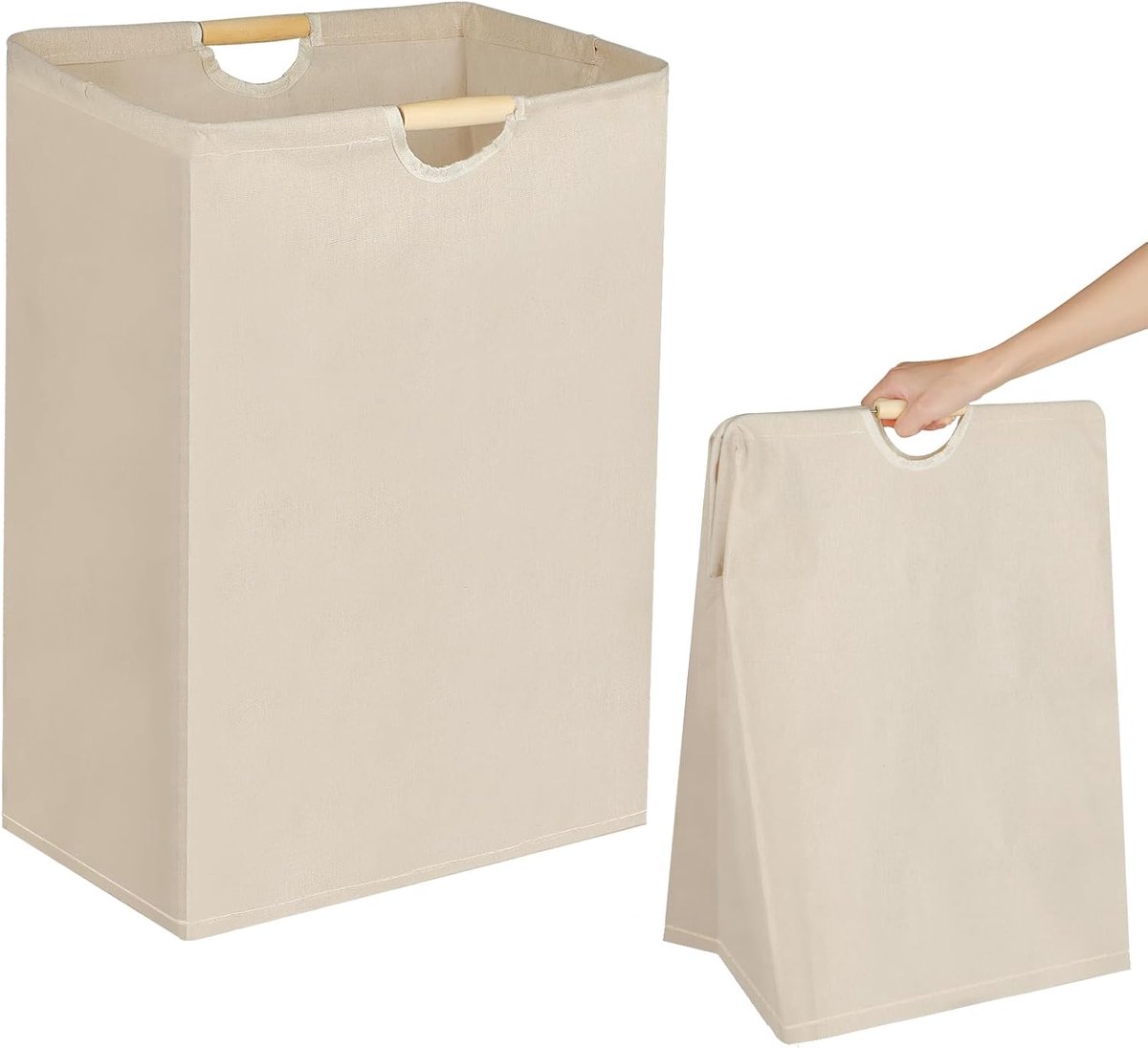 SnelShoppen - Opvouwbare Wasmand 60 Liter - Grote Wasverzamelaar - Opbergmand voor Vuile Was - Waszak - 40 x 50 x 30 cm - Perfect voor Thuis, Camping