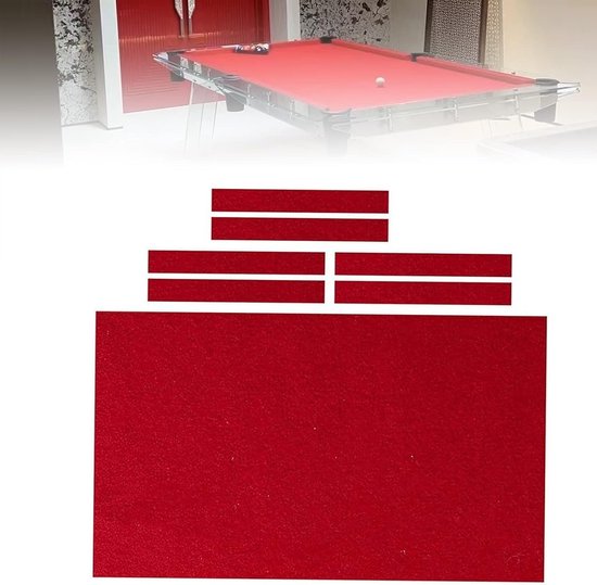 7ft/8ft/9ft Pooltafel Vilt Vervangingsset - Tafelbal Snelheidsdoek, Sport Spel Tafelkleed Voor Strips Bar Hotel Professioneel Duurzaam Pooltafelkleed UE-MAOLU(Black,9ft) — afbeelding 2