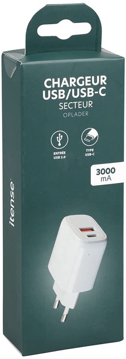 SnelShoppen - USB USB-C lader - Universele oplader 100-240V - 1 poort 3000mA - 2 poorten 1500mA - Ideaal voor thuis, op reis, en onderweg
