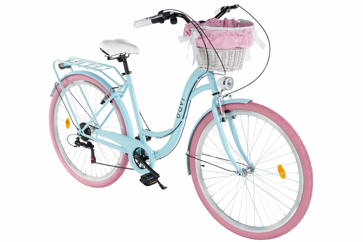 Davi Emma – Stadsfiets – 28 inch – 7 versnellingen – Shimano – V-brake – Lage instap – Blauw/Roze