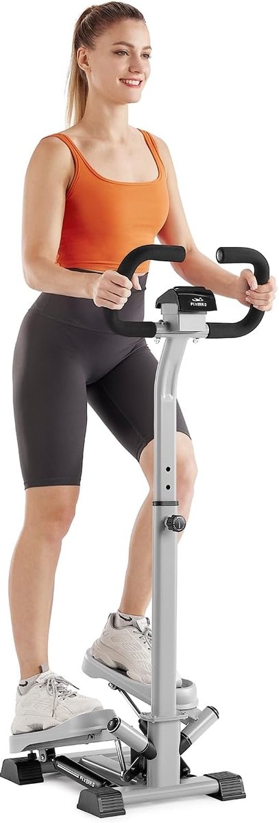 SnelShoppen - FLYBIRD Stepper met Stuur - Draai-Trapstepper voor Beentraining - 330 lbs Gewichtscapaciteit - Low-Impact Cardio Machine voor Thuis - Ge