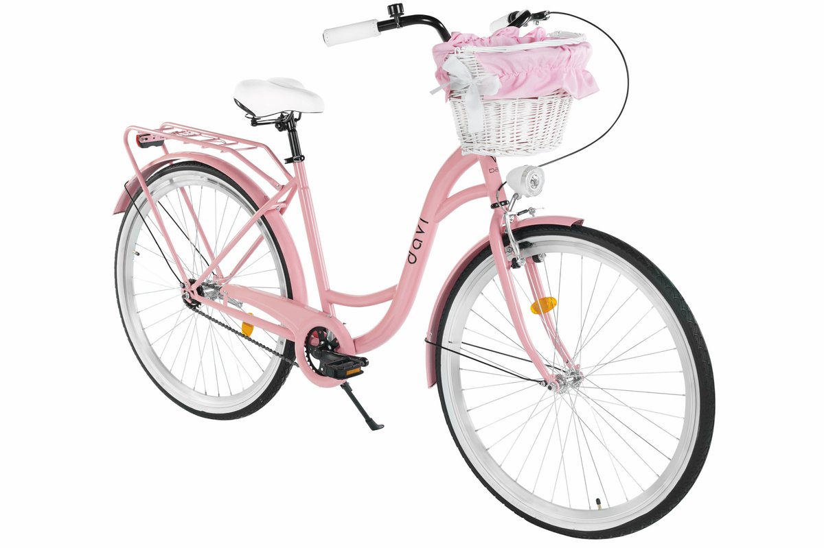 Davi Lila – Stadsfiets – 28 inch – 1 versnelling – Terugtraprem/V-brake – Lage instap – 160-185 cm – Roze/Zwart