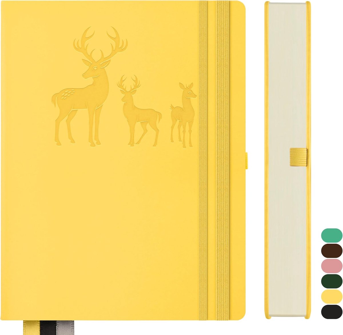 SnelShoppen - Notitieboek B5 Gelinieerd, Bullet Journal B5 Dik Notitieblok, 300 Pagina's, 100gsm Papier, Geel, Voor Vrouwen en Mannen, Kantoor en Scho