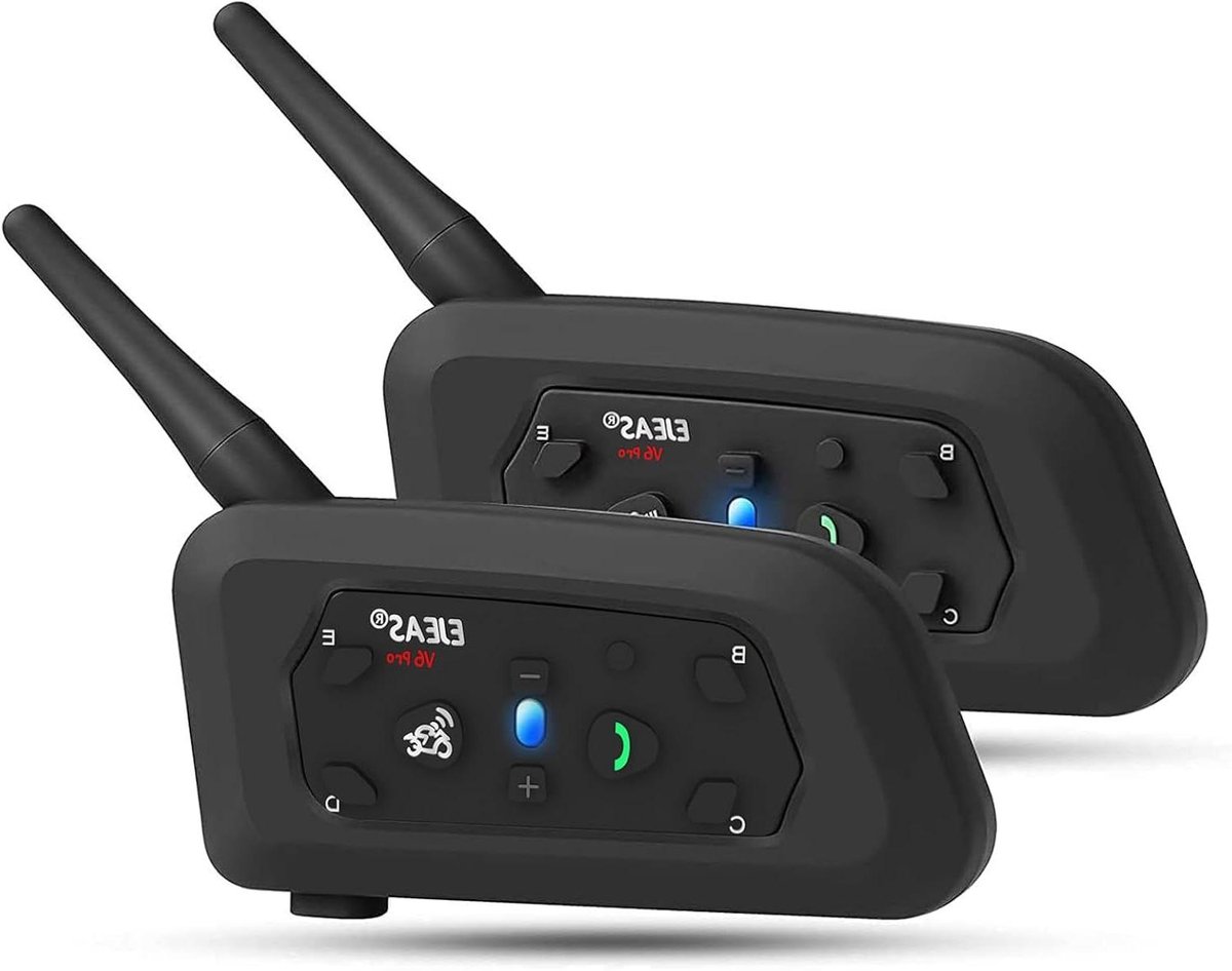 Motorhelm Communicatie - Intercom Set - Veilig Rijden - 1200 Meter Bereik - 2 Stuks - Zwart