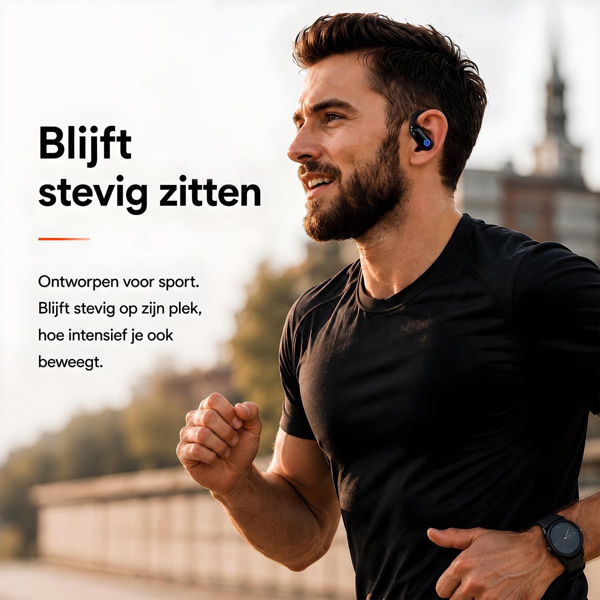 Sonume Sport Pro draadloze sportoordopjes met oorhaak, IPX7 en 36 uur met oplaadcase thumbnail 5