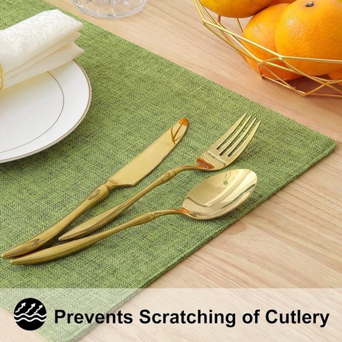 Tafelkleed - Luxe Placemat en Hittebestendige Tafelloper Set van 6 met Prachtige Bruine Uitstraling voor Eettafel en Keuken - Bruin — cadeau in Wonen & Interieur - foto 2