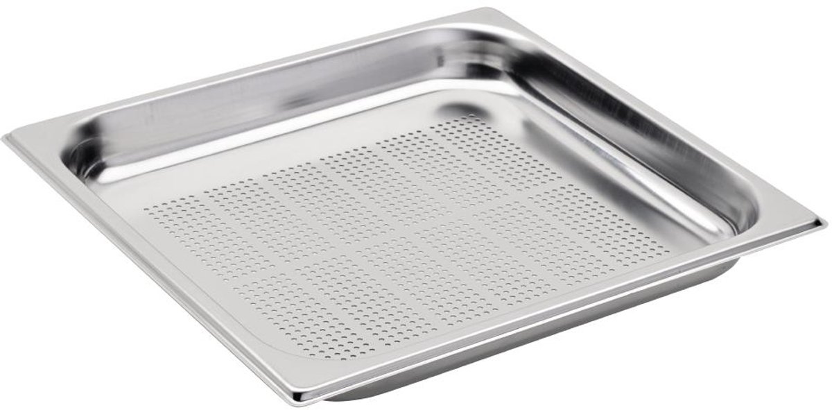 GN 2/3 Gastro M geperforeerde roestvrij stalen bak 65mm diep