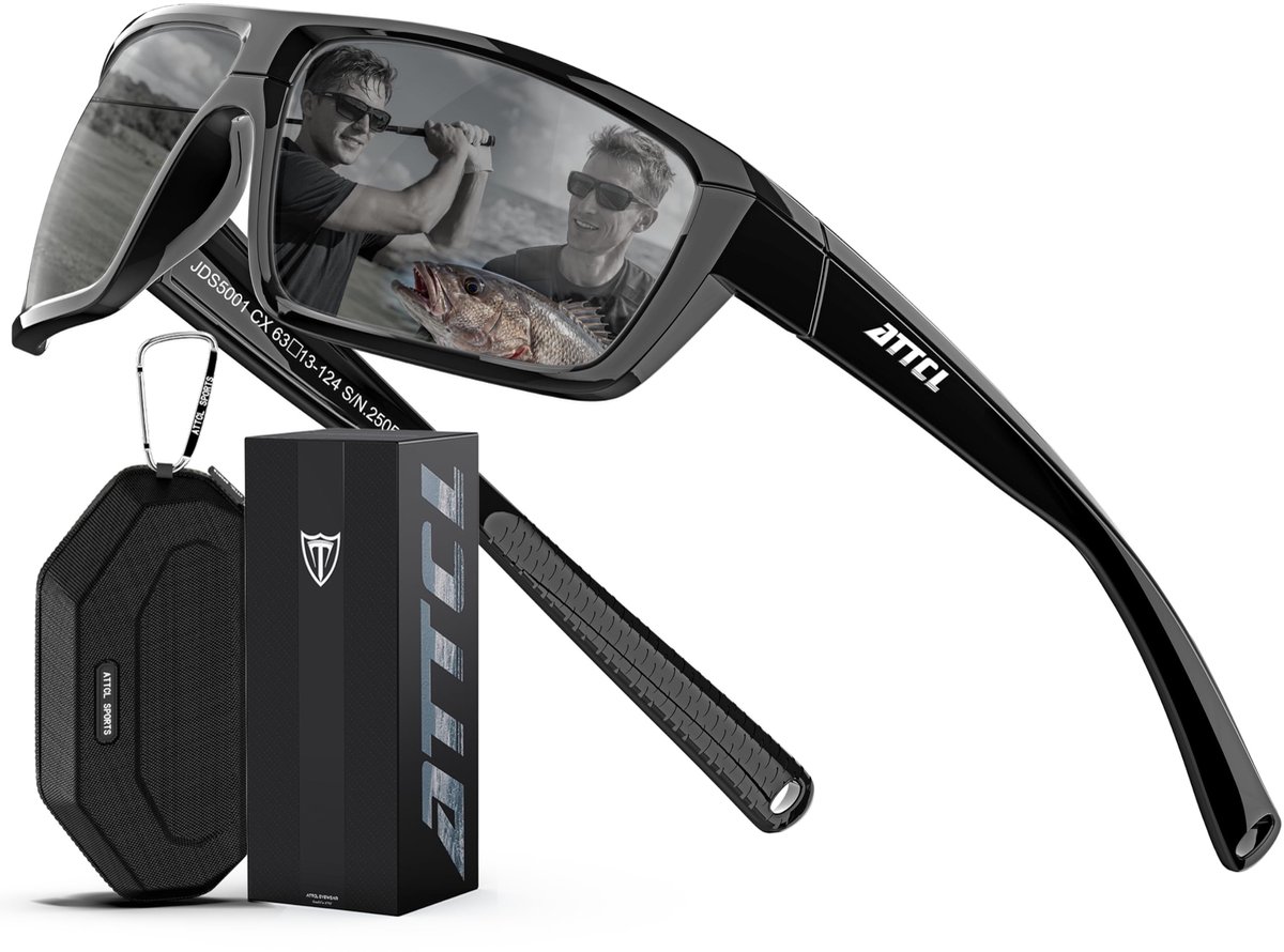 SnelShoppen - Gepolariseerde zonnebril voor heren, lichtgewicht TR90 sportbril met UV-bescherming, perfect voor vissen, golfen, autorijden en buitenac