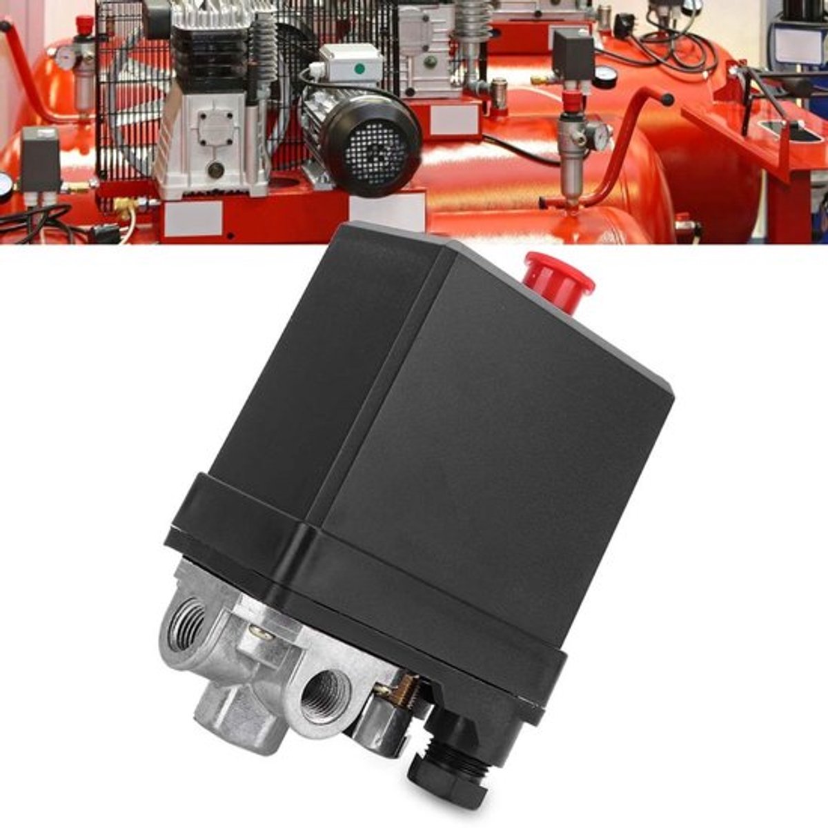 Luchtcompressor regelaar - 3 fase drukschakelaar - Mechanische drukregeling - 175 - Automatische bediening - Voor gebruik met mechani...