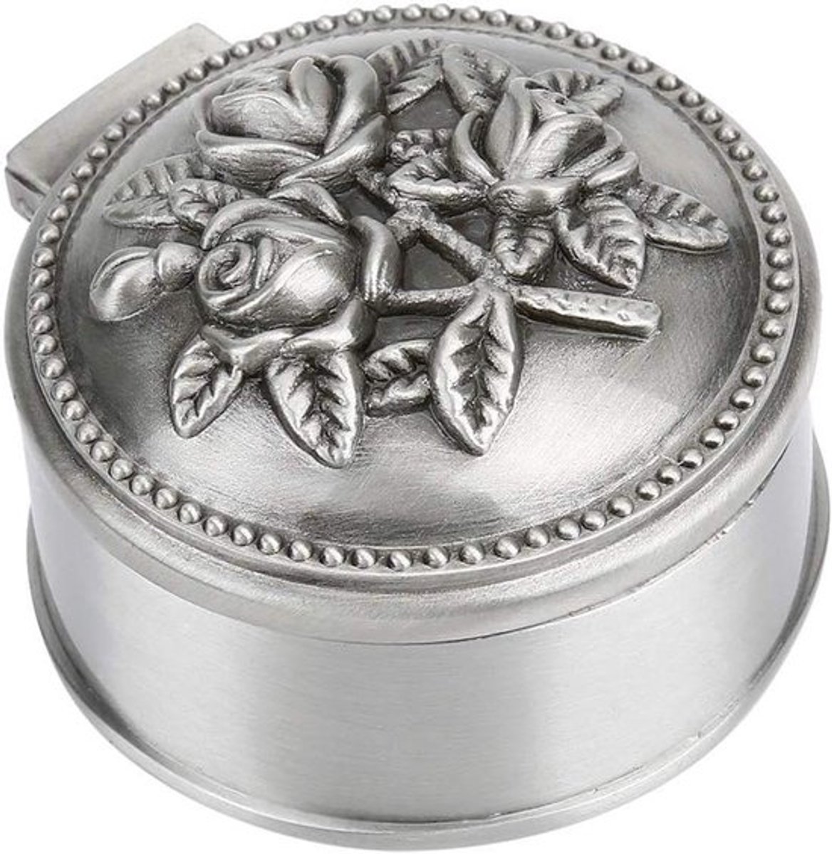 Sieradendoosje met ronde bloem gesneden ontwerp en vintage uitstraling - Prachtige opbergdoos voor ringen en sieraden - Klassiek retro design