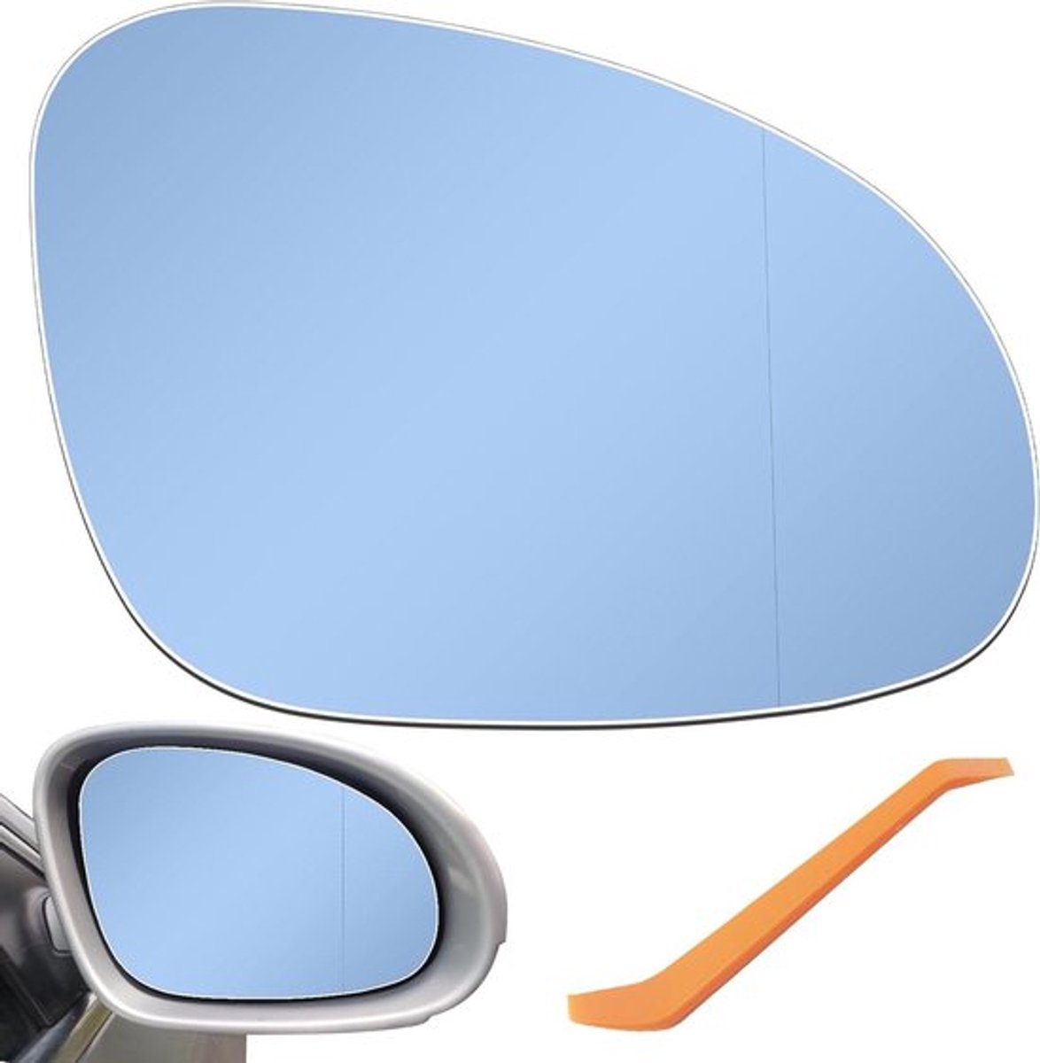 Spiegelglas vervanging voor auto's uit 2003-2011 | Blauw verwarmbaar glas | Vermindert storingen | Linkerzijde