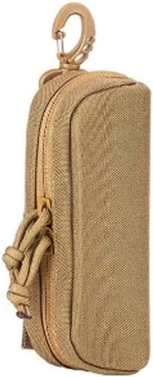 Zonnebril en Bril Etui van Nylon met Clip voor Bescherming en Draaggemak voor Mannen en Vrouwen - Khaki, One Size