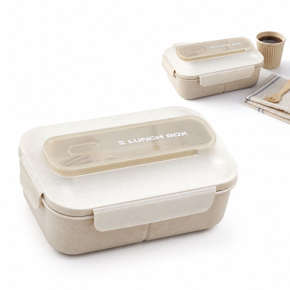 VHV-Lunchbox - Stijlvolle en Lekkenvrije Broodtrommel met Vakken voor School, Kantoor en Werk