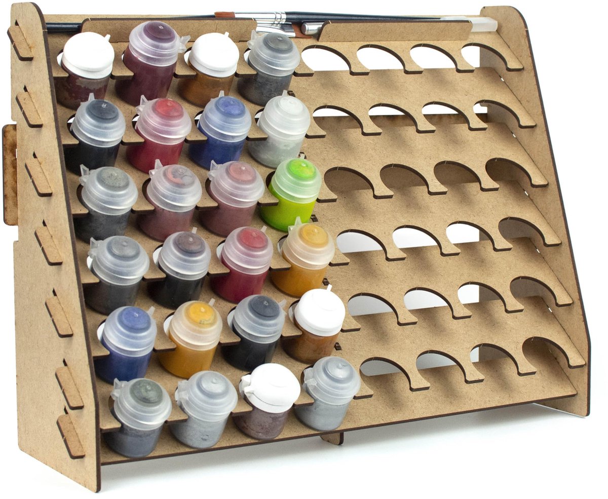 SnelShoppen - PROSCALE Verfhouder voor Modelbouw & Miniaturen | Organizer voor Citadel Verfpotjes met 33mm Gaten | Werkstation voor Warhammer Acrylver