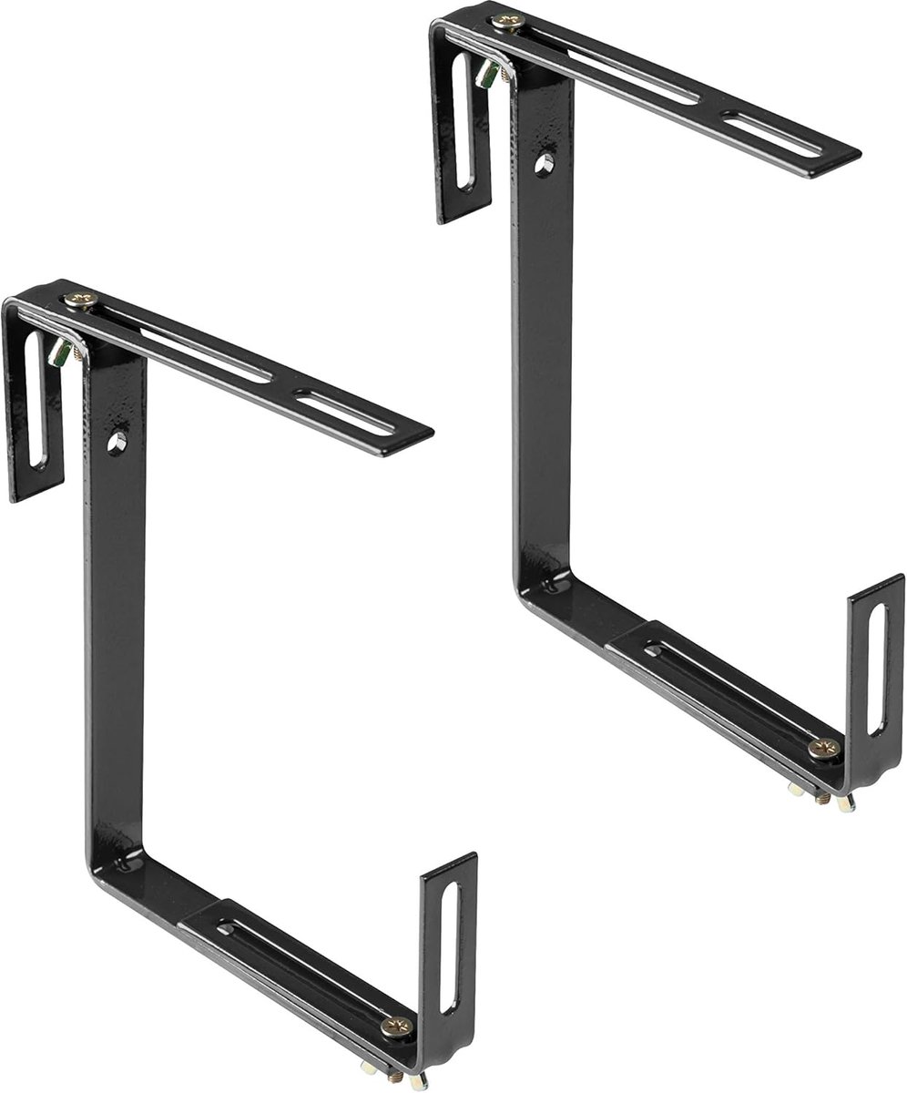 Bloembak Houder - Balkon Bevestiging - Balkon Aankleden - Zonder Boren - 18.3 cm - Antraciet