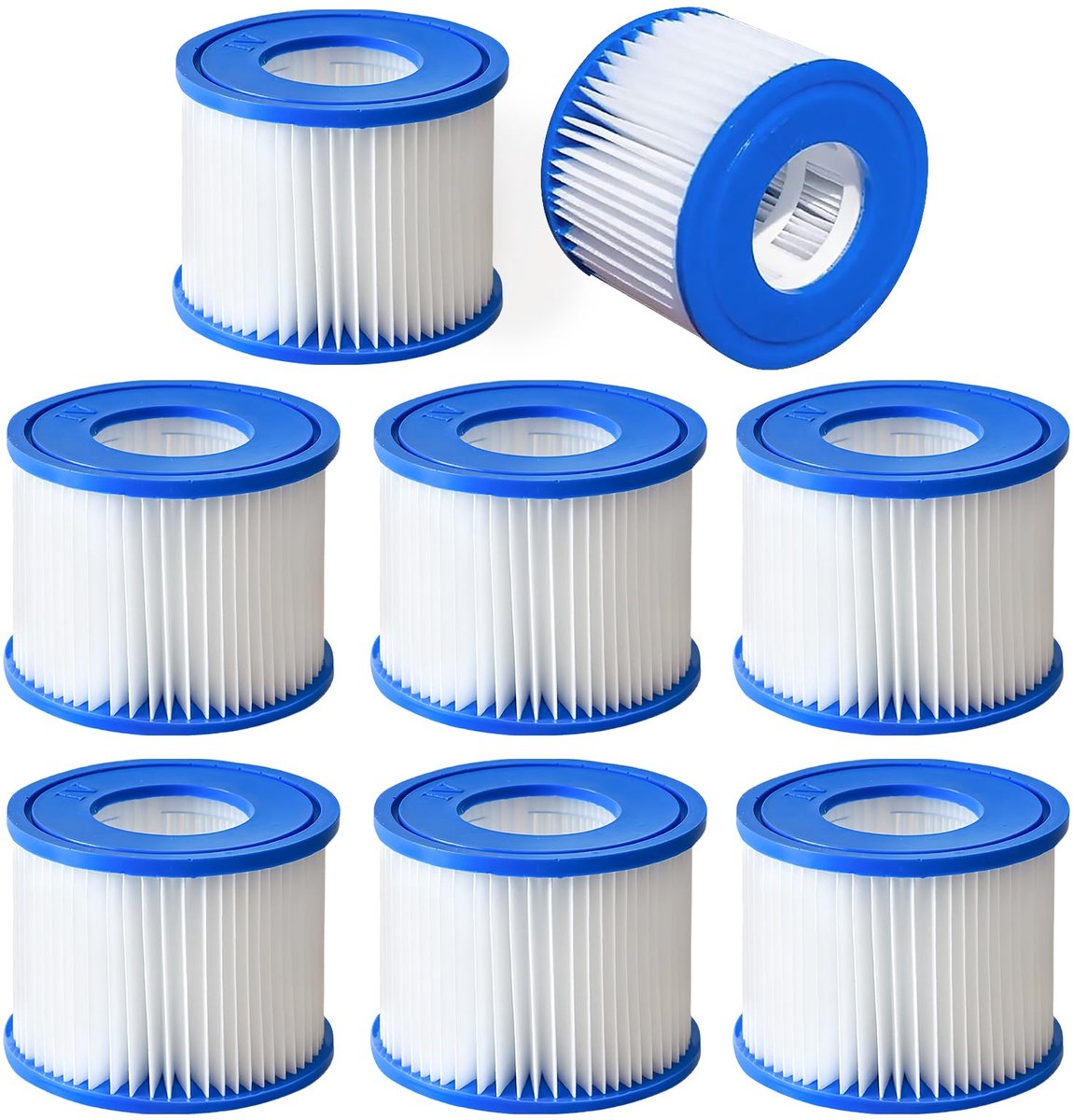 SnelShoppen - 8 Stuks Zwembadfilter Patronen VI Voor Lay-Z-Spa, Bestway Miami, Monaco, Vegas, Flowclear - Vervangt Originele Cartridge 58323 - Hoogwaa