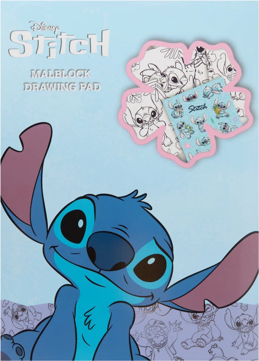 Disney _ Stitch kleurblok met stickers - 16 kleurplaten en 1 stickervel - A4 kleurboek
