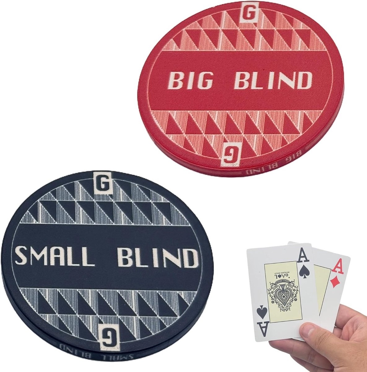 Poker Button in Keramiek met Pouch, Poker Accessoires voor Professionele Spelers, Texas Hold'em Chips en Blinds