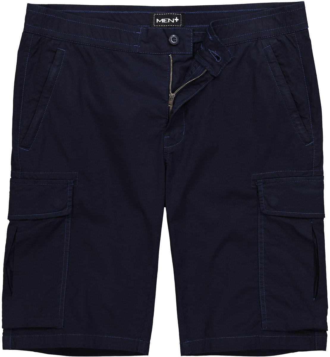 Men Plus - Heren - Cargo-Bermuda buikvriendelijk relaxed fit - Navy blauw - Maat 66