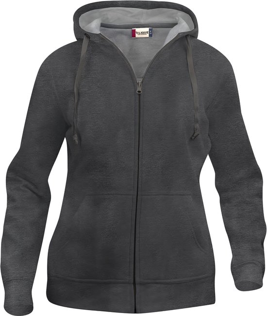 Clique Basic hoody full zip ds Antraciet Melange maat L